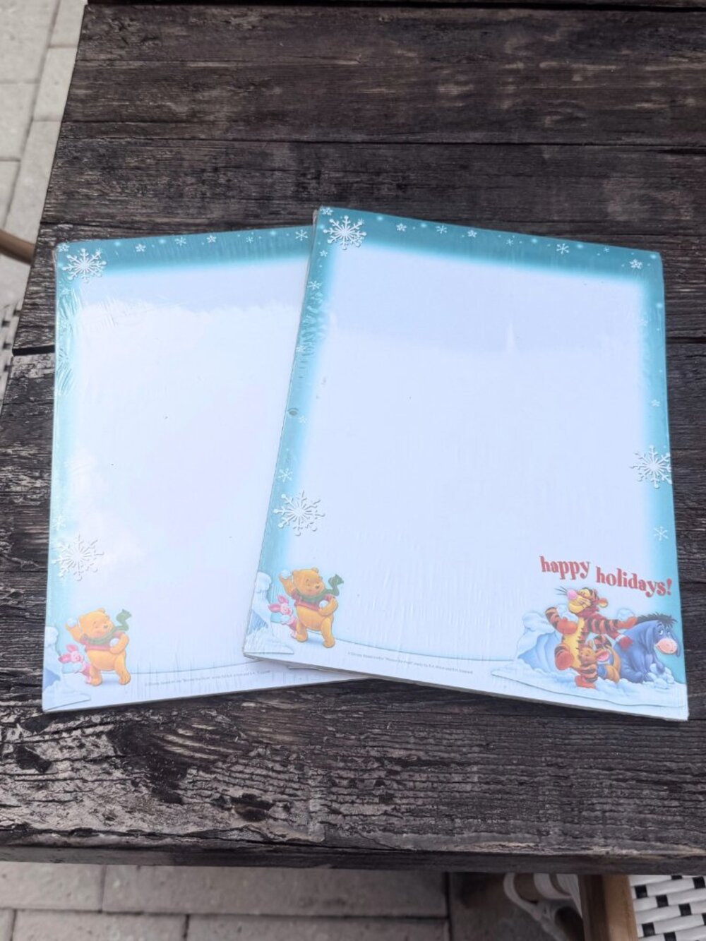 Lot of 2 Disney Happy Holidays Winnie the Pooh Stationary 8x11 SEALED Vintage
